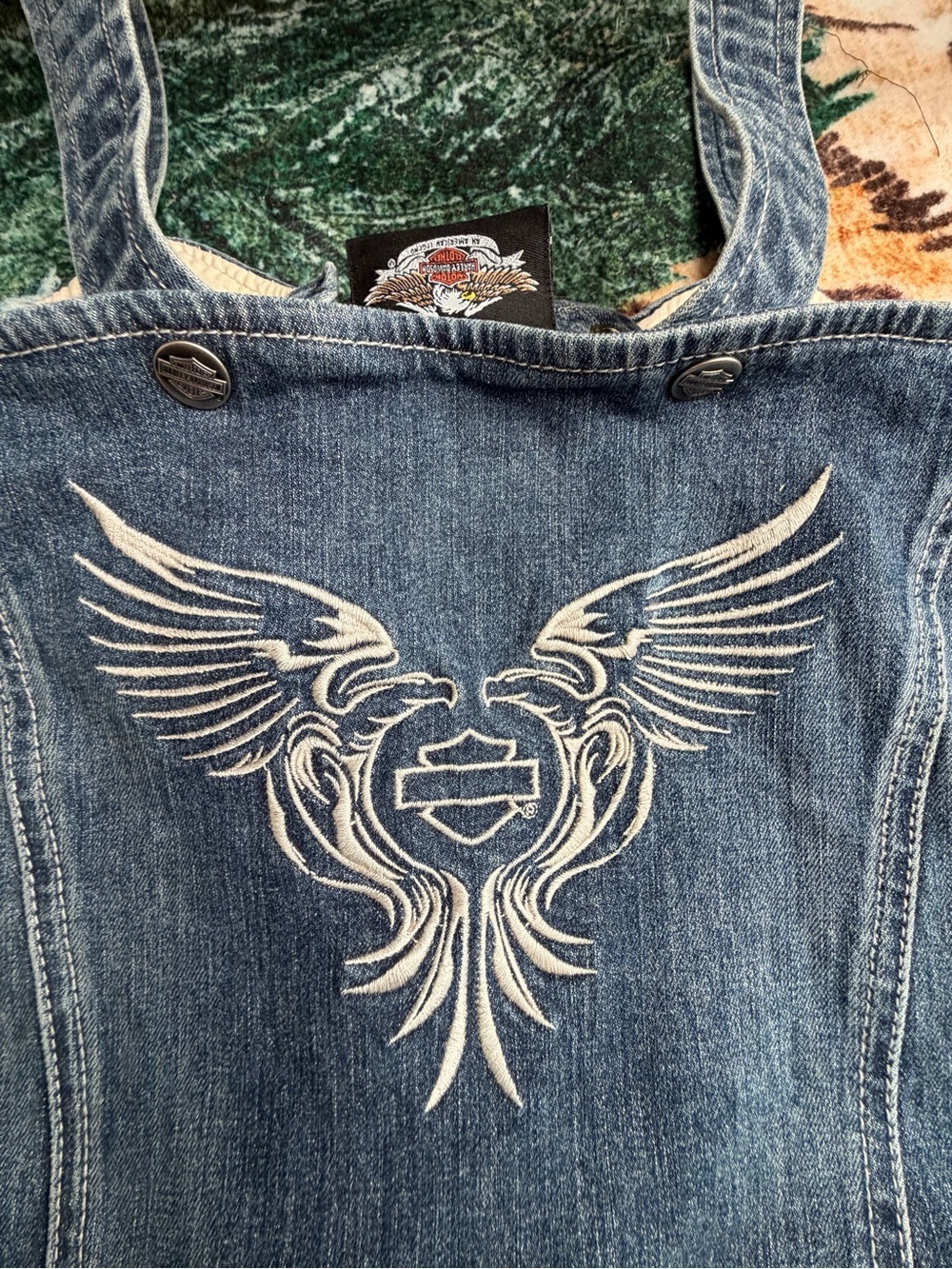 vintage Harley Davidson denim corset - Picture 4 of 6